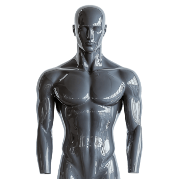 gray male mannequin on white background png