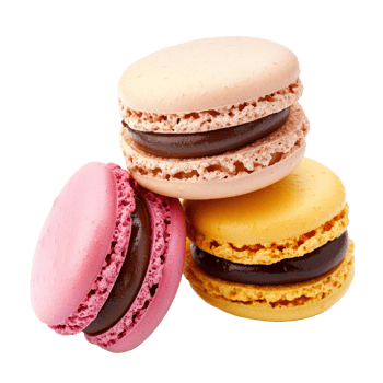 Elegant macaroons stacked on a transparent background, showcasing vibrant colors and sweet flavors, beautiful macaroons on transparent background png