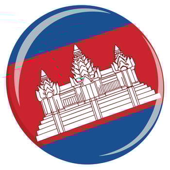 Cambodia flag button illustration vector
