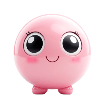 Cute Pink Cartoon Bubble Character png