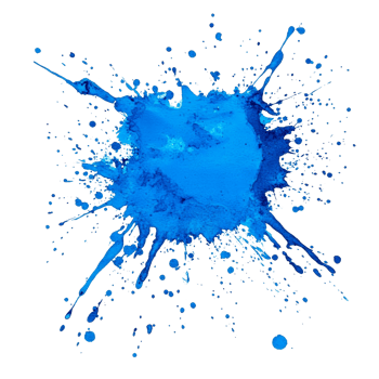 Vibrant blue paint burst on a transparent background creating an artistic splash effect, Blue Paint Burst on transparent background png