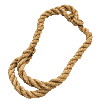 Natural fiber rope strap arranged artistically on a plain transparent background for various applications and crafts, rope strap on transparent backgroundfile png