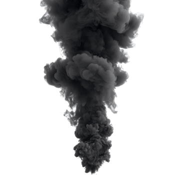 Black smoke rising dramatically against a transparent background with a transparentlike swirl effect, black smoke isolated on transparent background png