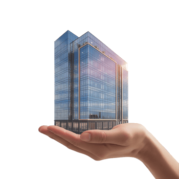Urban Planning Concept Transparent of Buildings in Hand png