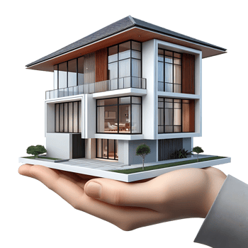 Dream House in Hand Real Estate and Mortgage Concept in transparent png