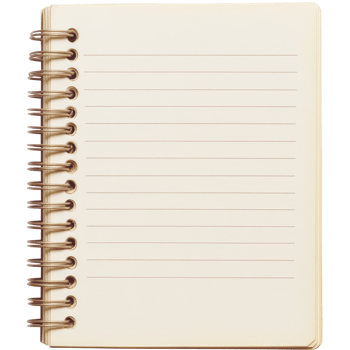 Blank notebook paper with ring spine on a transparent background for creative writing tasks, Blank notebook paper with ring spine on transparent backgroundfile png