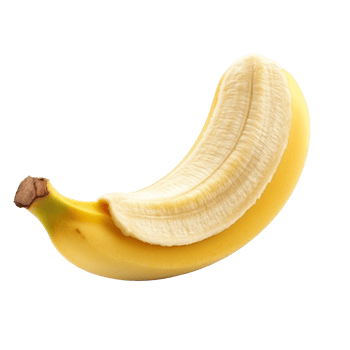 A fresh banana slice isolated on a clean transparent background for vibrant appeal, Banana slice isolated on transparent background png