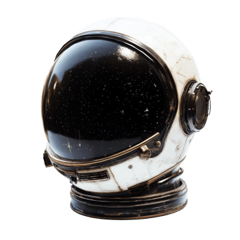 Spacesuit helmet against a transparent background showcasing detailed design and features for space exploration, Spacesuit helmet transparent background png