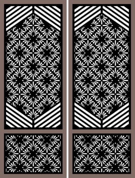 Geometric floral pattern design for decorative panels laser cutting vector