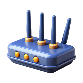 dramatic rustic Network router with multiple antennas authentic png