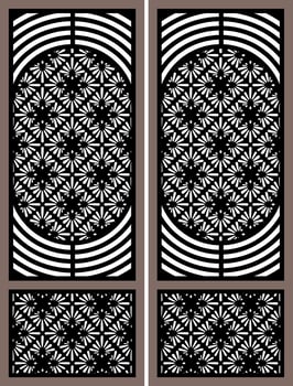 Geometric Floral Pattern Design for Decorative Panels vector