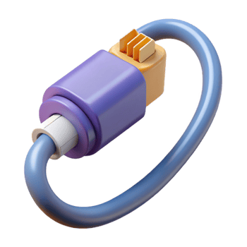 extraordinary vintage Ethernet cable with RJ45 connector detailed png