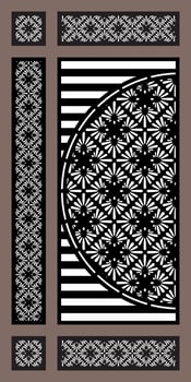 Decorative Panel with Geometric and Floral Patterns vector