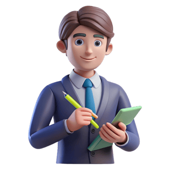 wonderful rustic Thoughtful writer, holding pen, original png