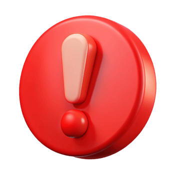 vibrant abstract Exclamation point symbol, red, detailed png