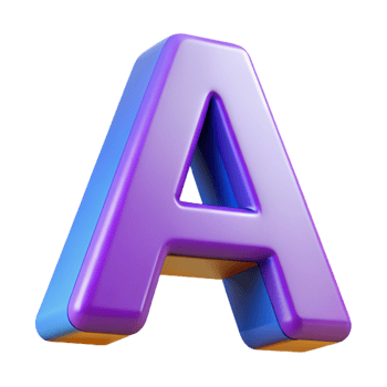 stunning artistic Letter A, uppercase, 4K png