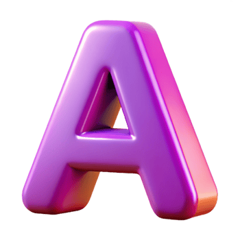 stunning modern Letter A, uppercase, authentic png