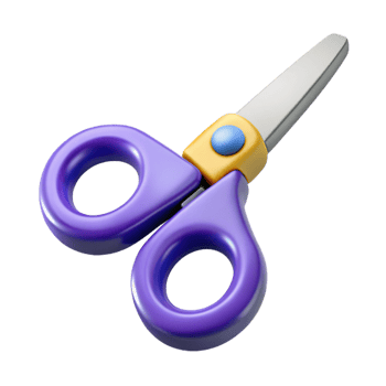 elegant minimalist Scissors, open, detailed png
