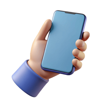 vibrant traditional Mobile phone held in hand, original png