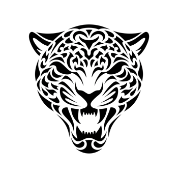 A black and white drawing of a panther png