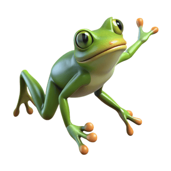 extraordinary classic A leaping frog 4K png