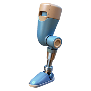 elegant modern Advanced prosthetic leg with articulated joints genuine png