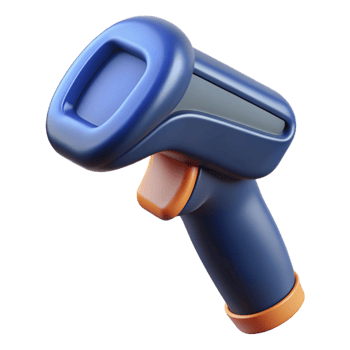 extraordinary traditional Bar code scanner with integrated handle detailed png