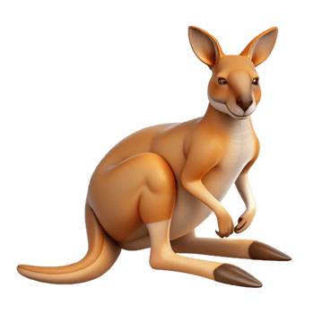 wonderful abstract A resting kangaroo, high resolution png