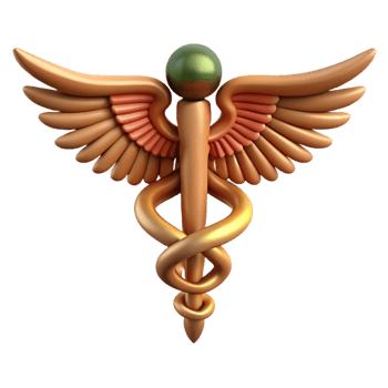 serene abstract Caduceus, Hermes' staff, medical symbol, authentic png