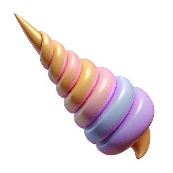 magnificent traditional Unicorn horn, spiraled horn, detailed png