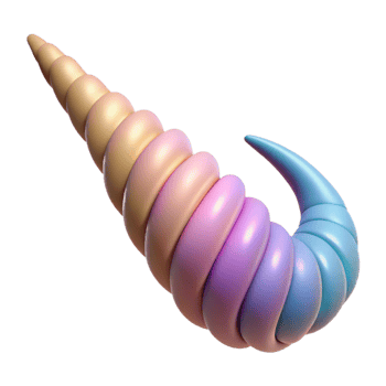 impressive classic Unicorn horn, spiraled horn, genuine png
