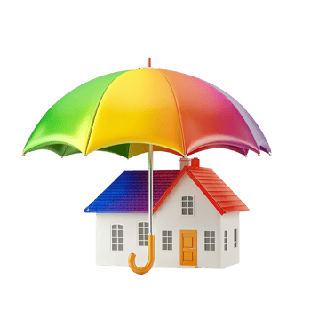 Colorful Rainbow Umbrella Transparent Background png