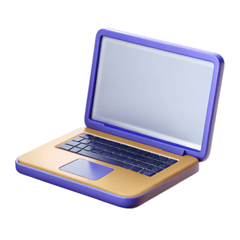 elegant creative Laptop computer with open lid displaying blank webpage detailed png