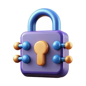 dramatic abstract Cybersecurity lock icon exclusive png