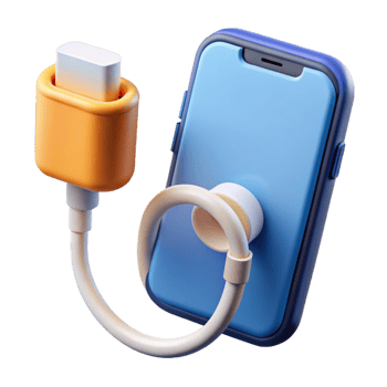 impressive creative Smartphone charging cable and adapter high quality png