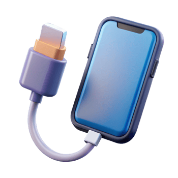 vibrant rustic Smartphone charging cable and adapter original png