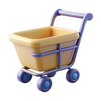 elegant modern A shopping cart, abstract and minimalist authentic png