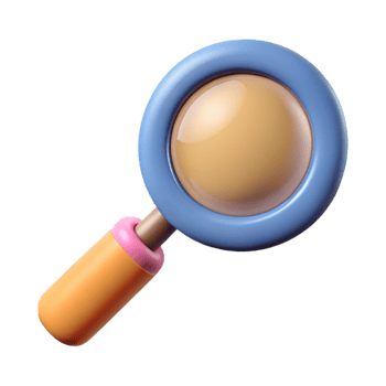 extraordinary rustic A magnifying glass, abstract and investigative high resolution png
