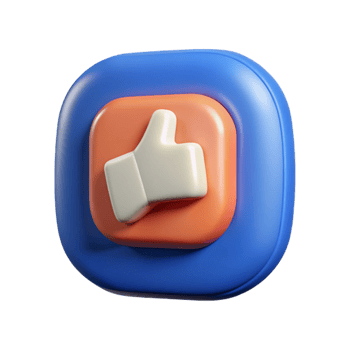 impressive contemporary Social media like button icon, high quality png