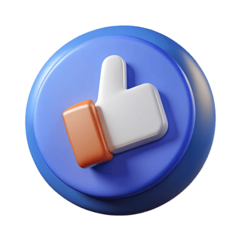 beautiful contemporary Social media like button icon, genuine png