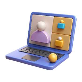 stunning creative Laptop with conference on screen, professional png