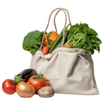 Fresh Organic Vegetables in Eco-Friendly Tote Bag on . for Healthy Living png