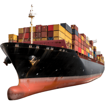 Large Cargo Ship Fully Loaded with Colorful Shipping Containers in Port Setting png