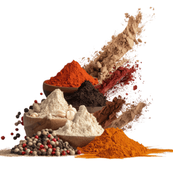 Assorted Spices and Seasonings Piled in Bowls for Culinary Art and Flavor Enhancement png