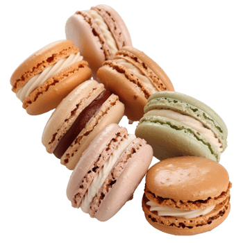 Colorful French Macarons on . Perfect for Dessert Lovers and Sweet Treat Enthusiasts png