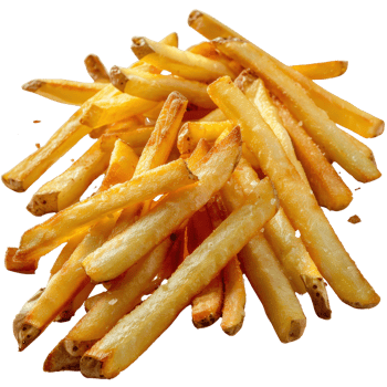 Golden Crispy French Fries Piled High on a . for Food Photography Needs png