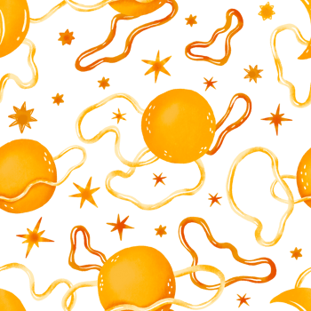 Hand drawn yellow cosmos pattern. Cute planets and orbits, abstract texture,, stars, dots abstract patterns. Perfect for kids fabric, textile, nursery wallpaper. Hand drawncartoonillustration. png