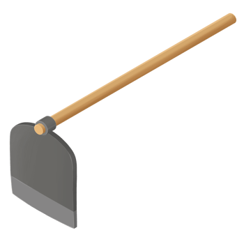 Garden Hoe gardening tool isometric png