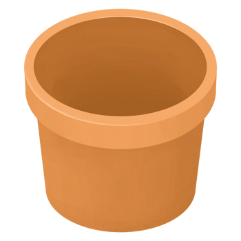 Empty plant pot cartoon isometric png