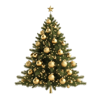 Gold Christmas Tree - Transparent Background png
